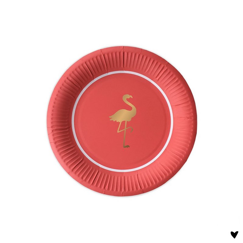 Paper Plates 10 st. Preppy Flamingo - Delight Department
