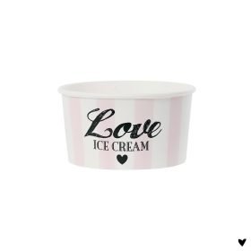 Miss Etoile ijsbekers roze gestreept "Love ice cream